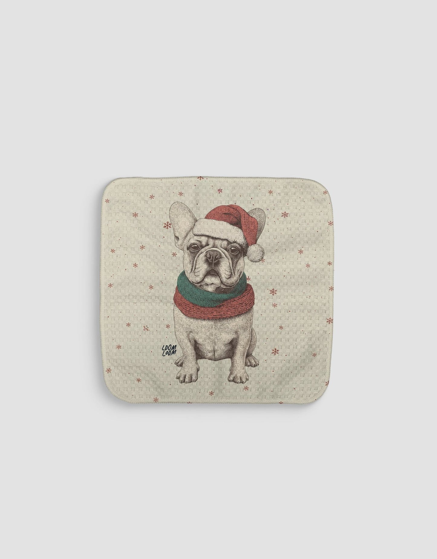 Christmas French Bulldog Dishcloth - Loom Loom