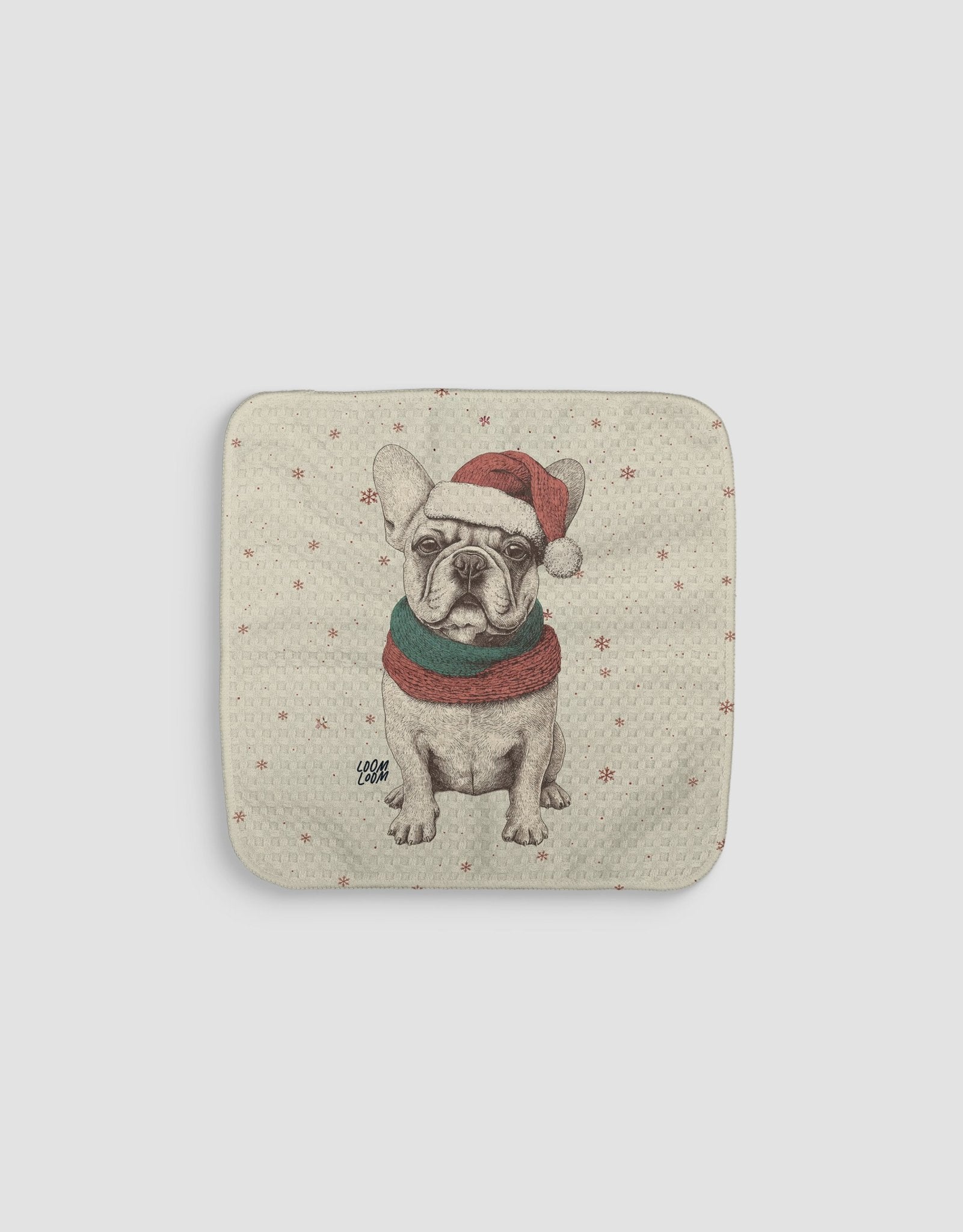 Christmas French Bulldog Dishcloth - Loom Loom