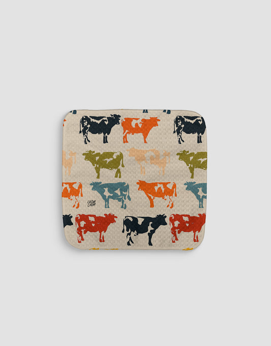 Cow Stencil Dishcloth