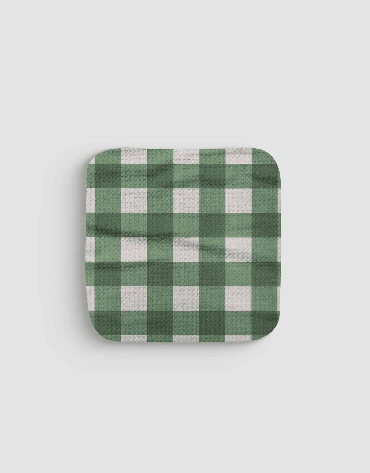 Deep Green Gingham Dishcloth - Loom Loom
