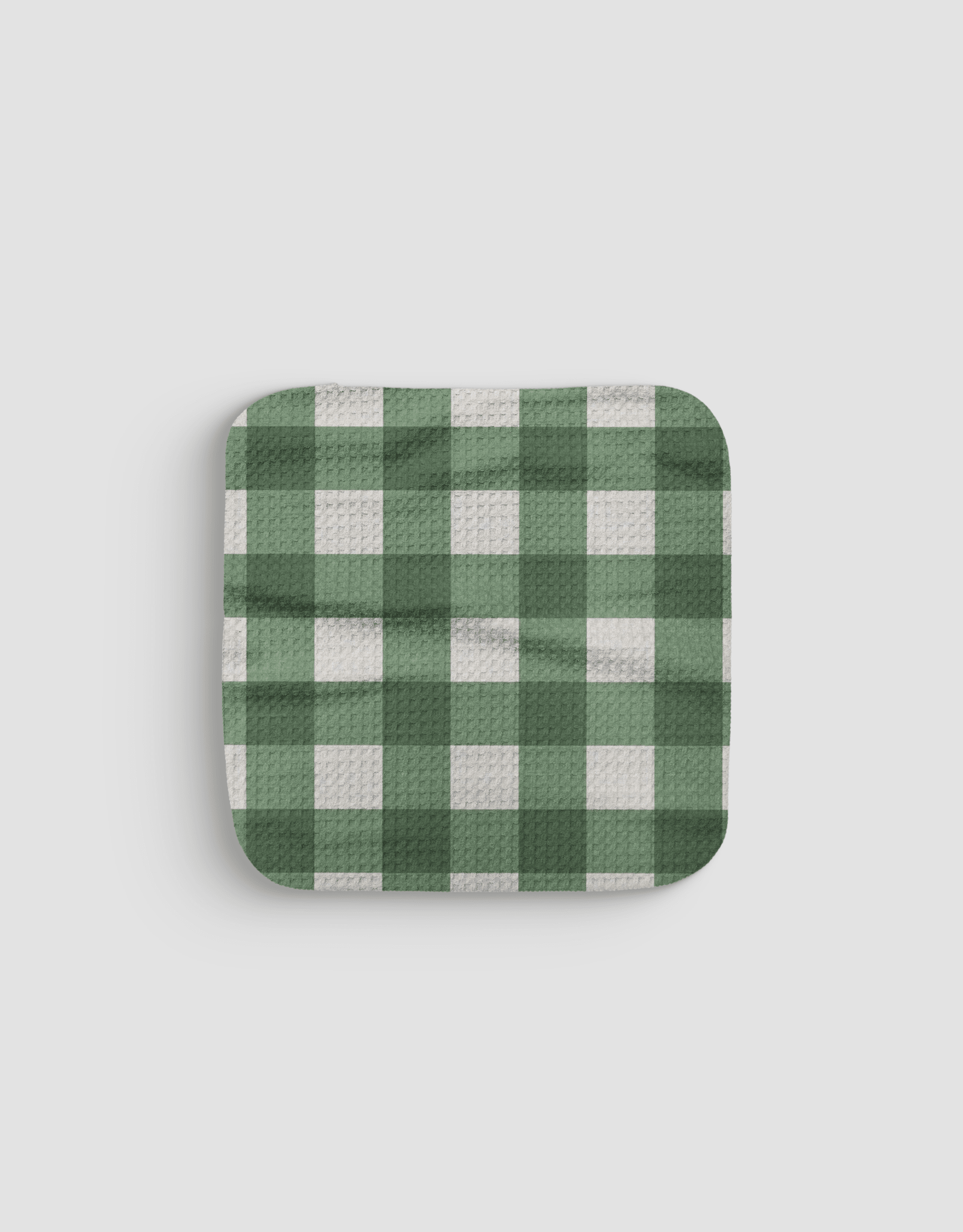 Deep Green Gingham Dishcloth - Loom Loom