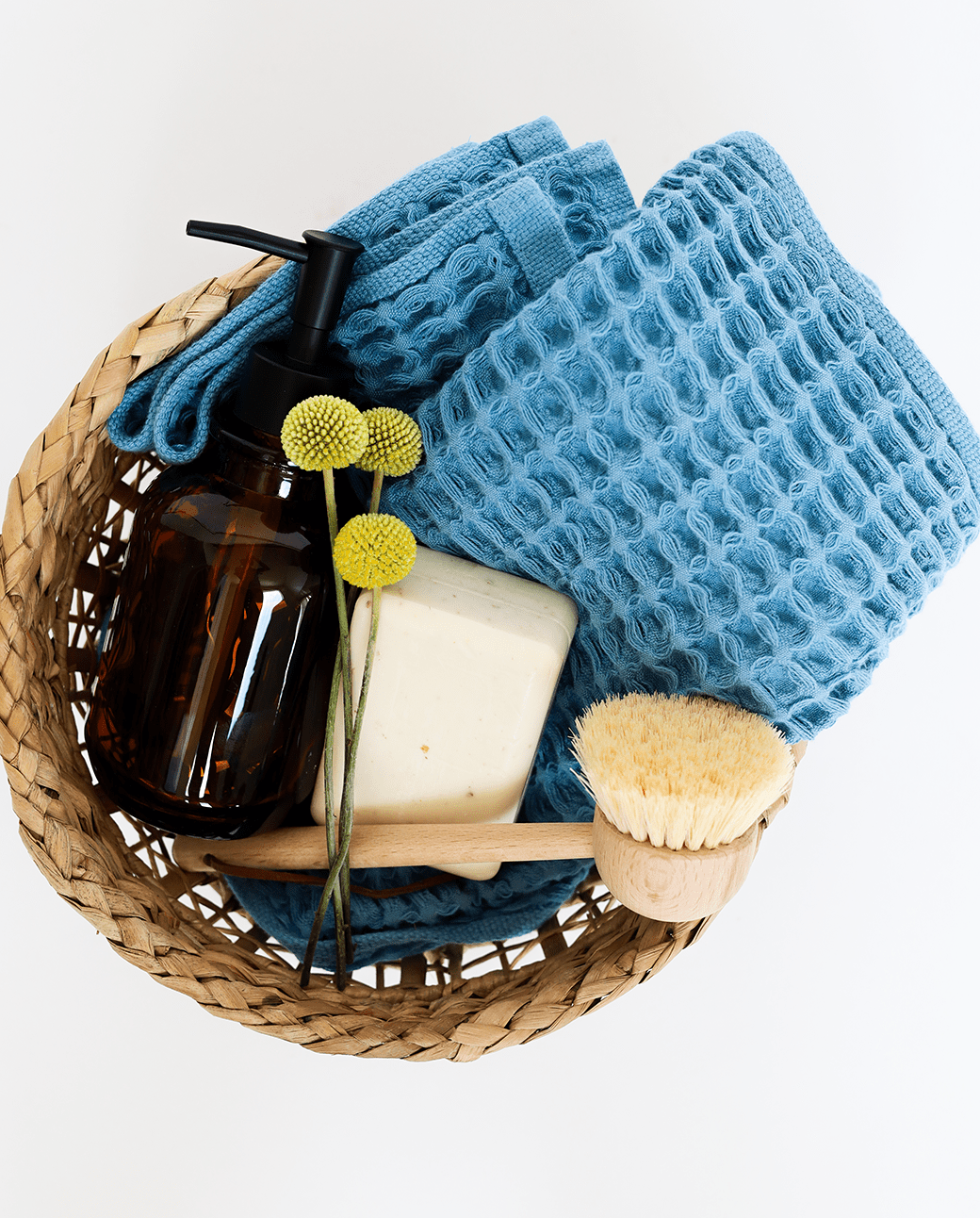 Denim Waffle Face Towel - Loom Loom