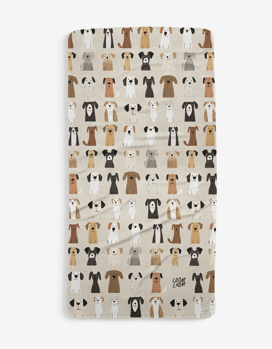 Dog Rows Bath Towel - Loom Loom