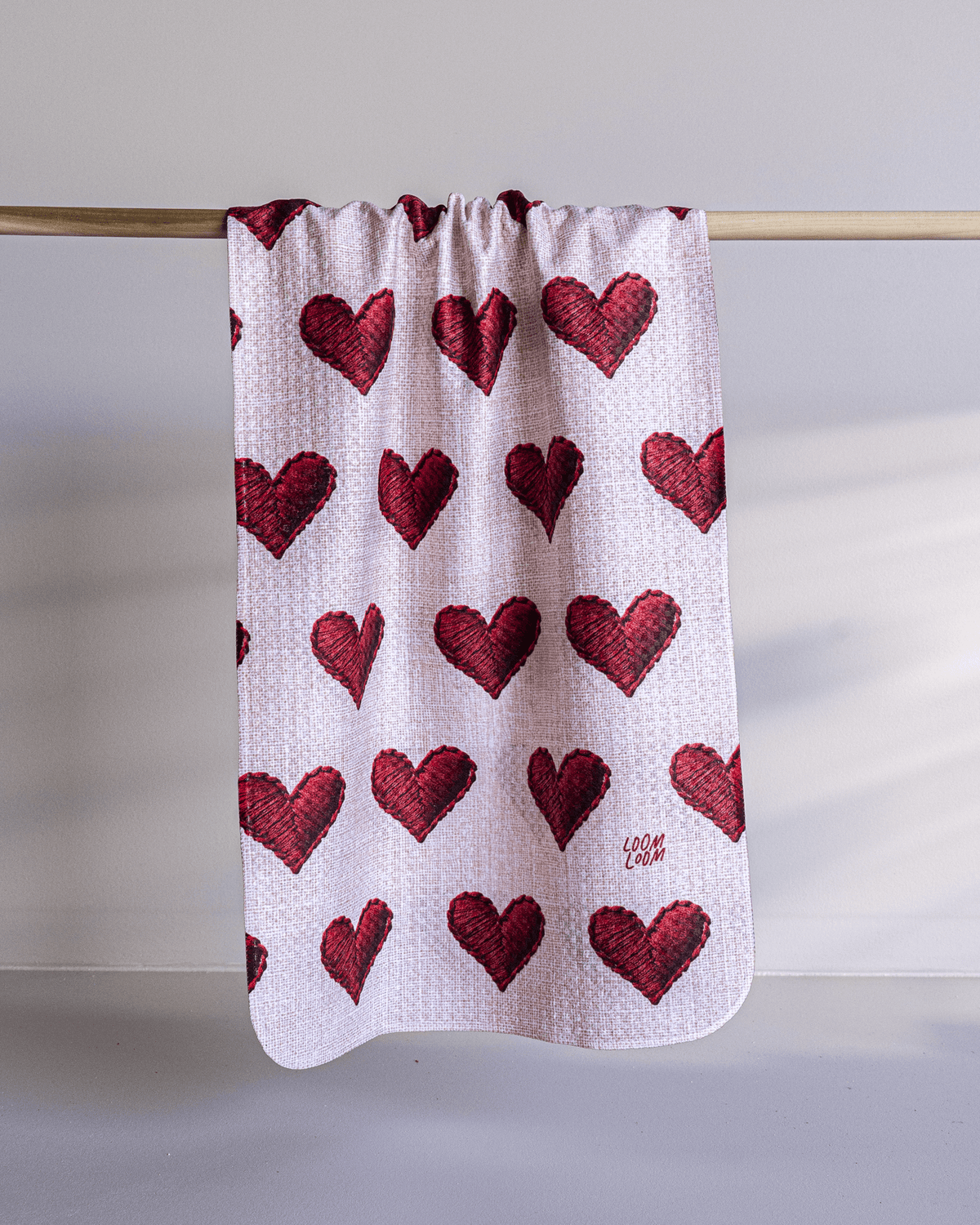 Embroidered Heart Rows - Loom Loom