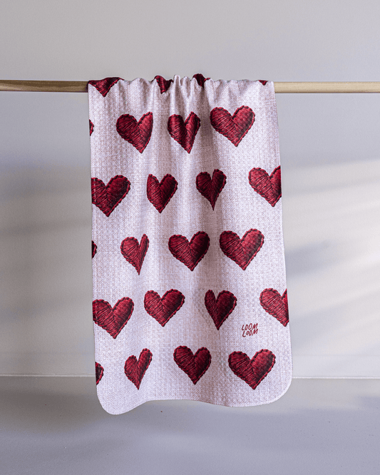 Embroidered Heart Rows - Loom Loom