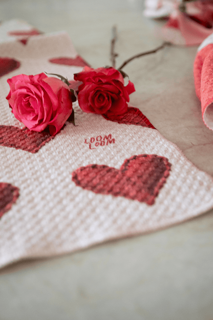 Embroidered Heart Rows - Loom Loom