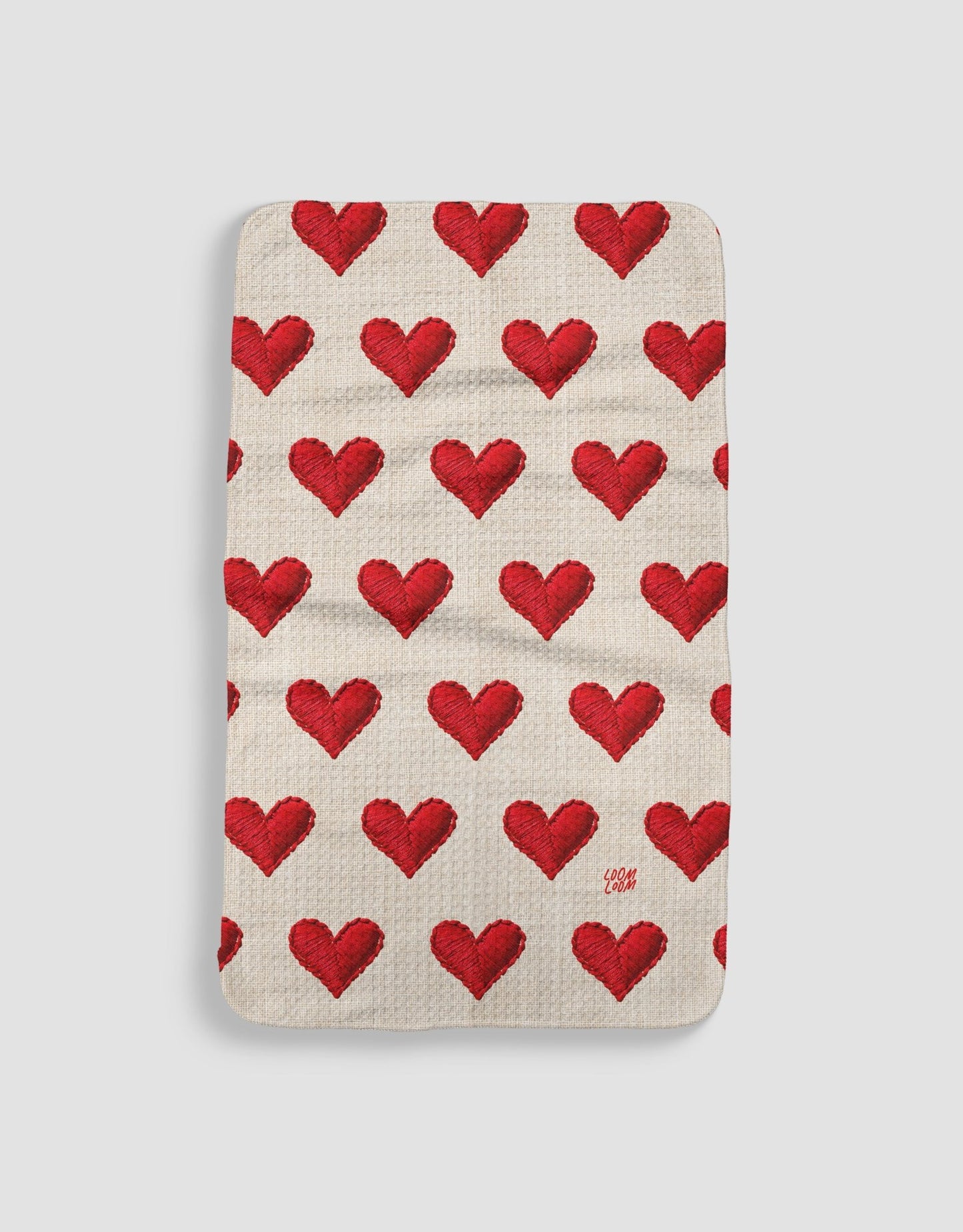 Embroidered Heart Rows - Loom Loom