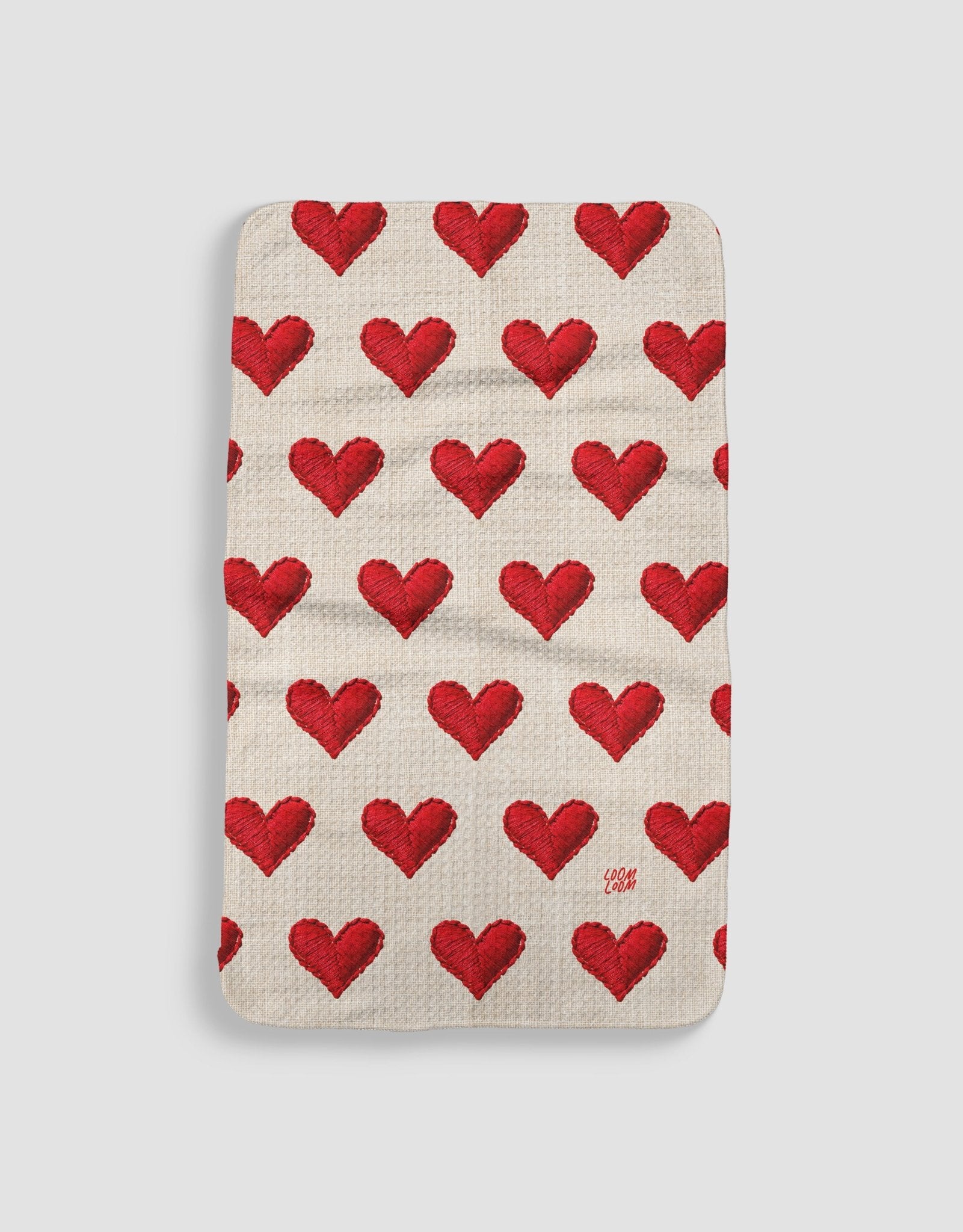 Embroidered Heart Rows - Loom Loom