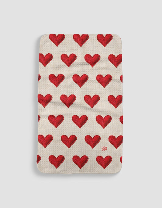 Embroidered Heart Rows - Loom Loom