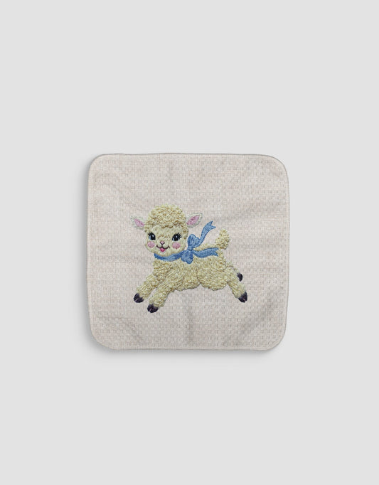 Embroidered Lamb Dishcloth - Loom Loom