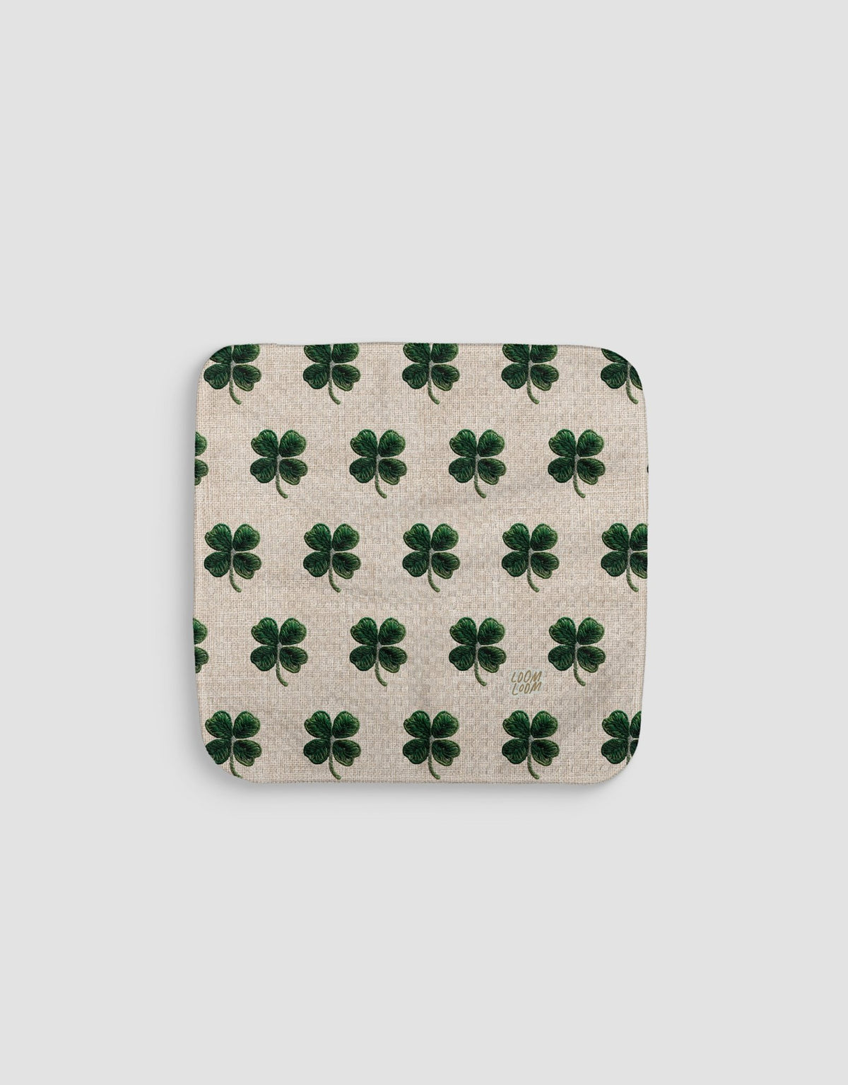 Embroidered Shamrock Rows Dishcloth - Loom Loom