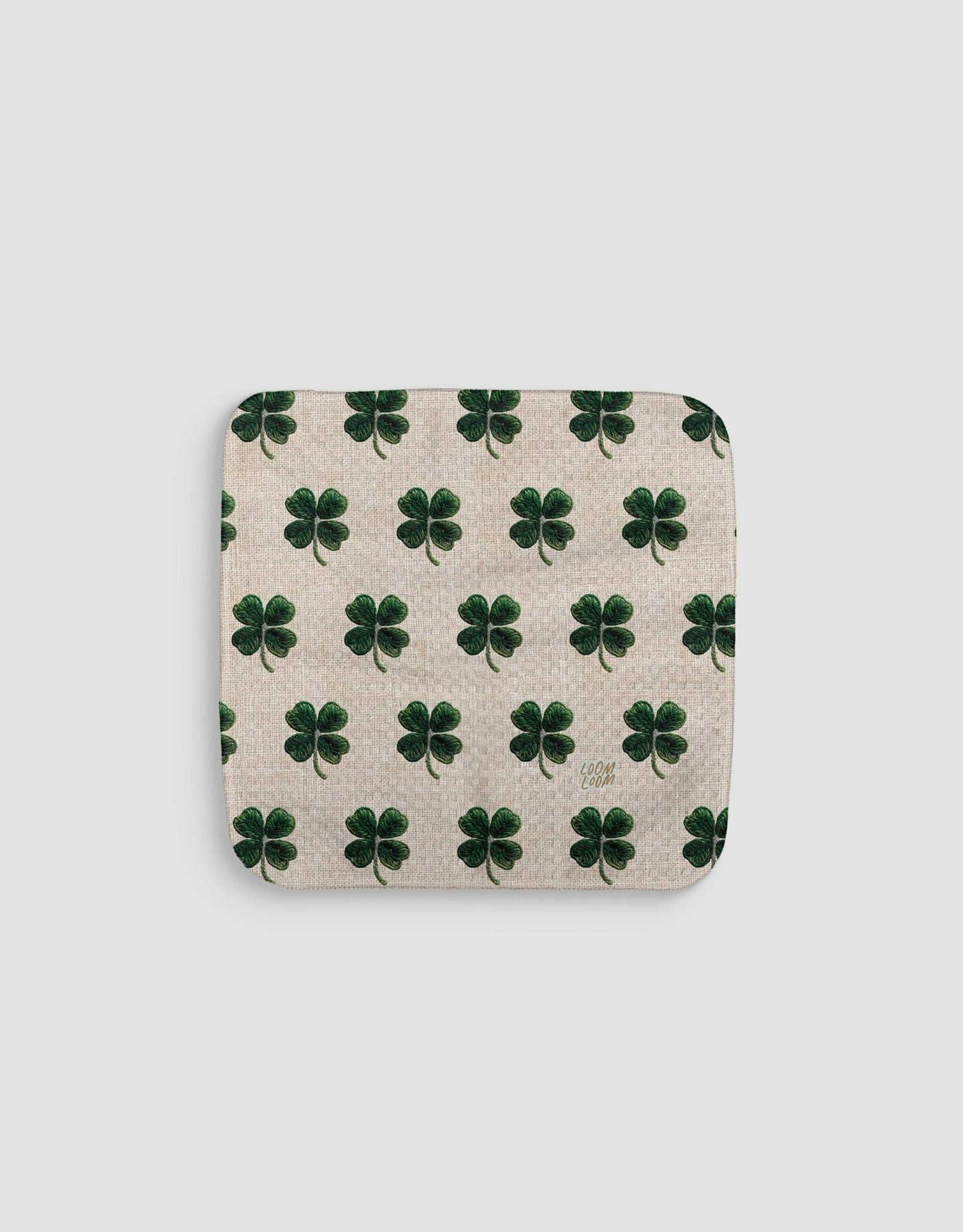 Embroidered Shamrock Rows Dishcloth - Loom Loom