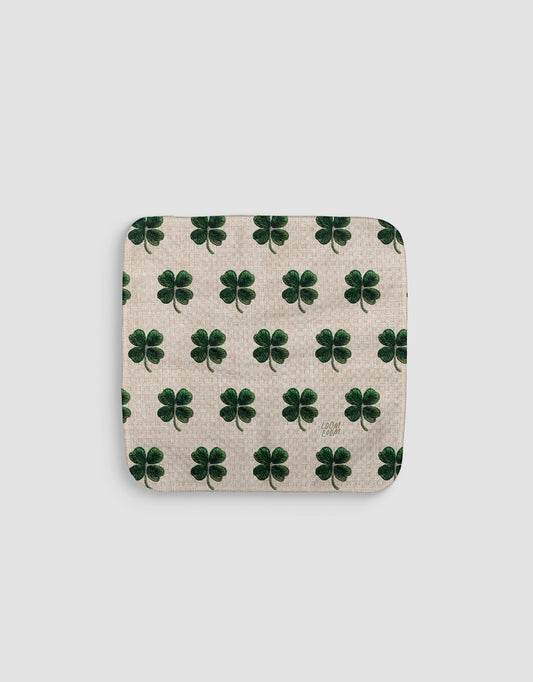 Embroidered Shamrock Rows Dishcloth - Loom Loom
