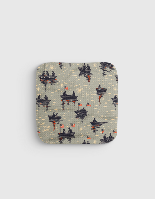 Fireworks On Lake Dishcloth