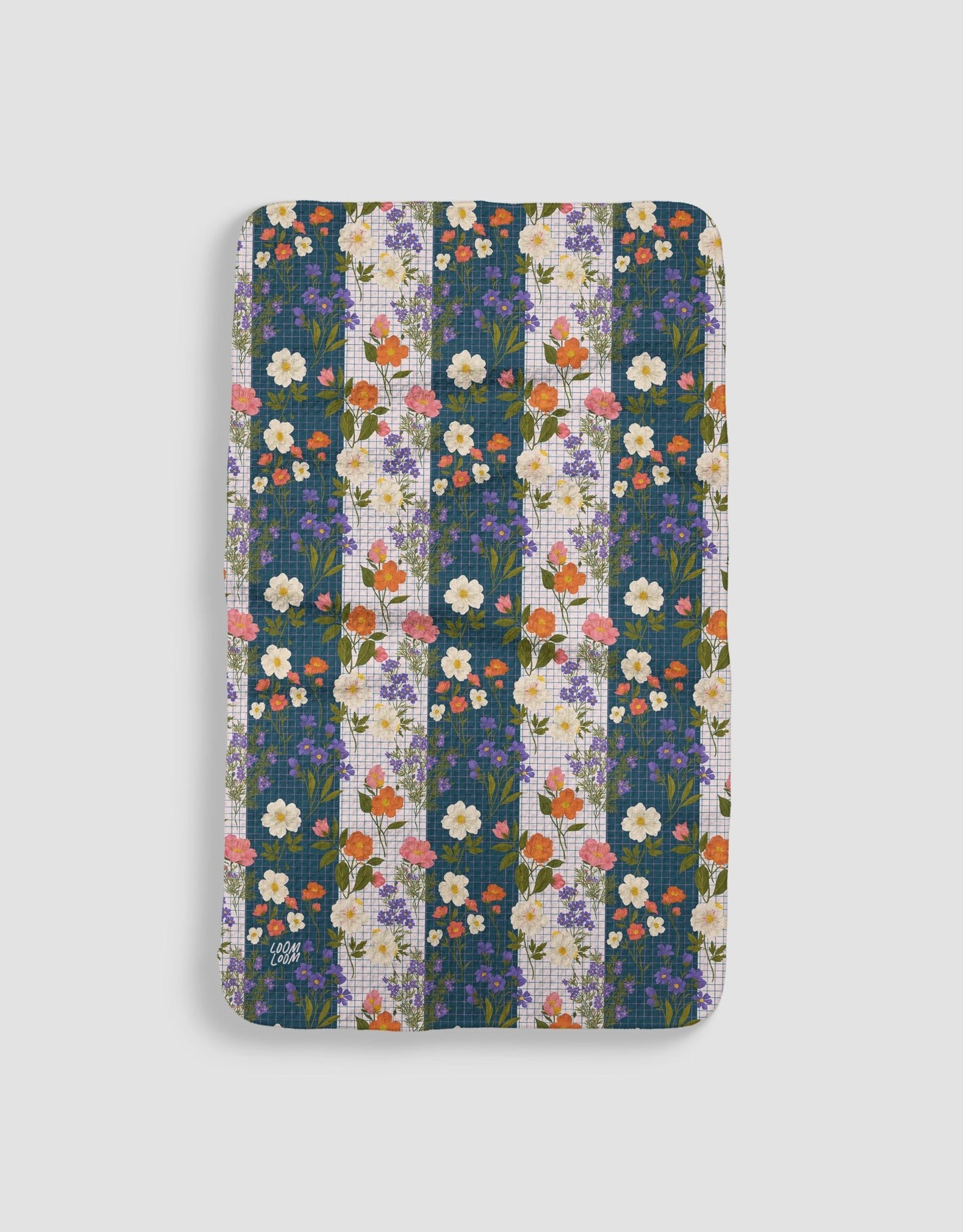 Flowers on Striped Grid - Loom Loom