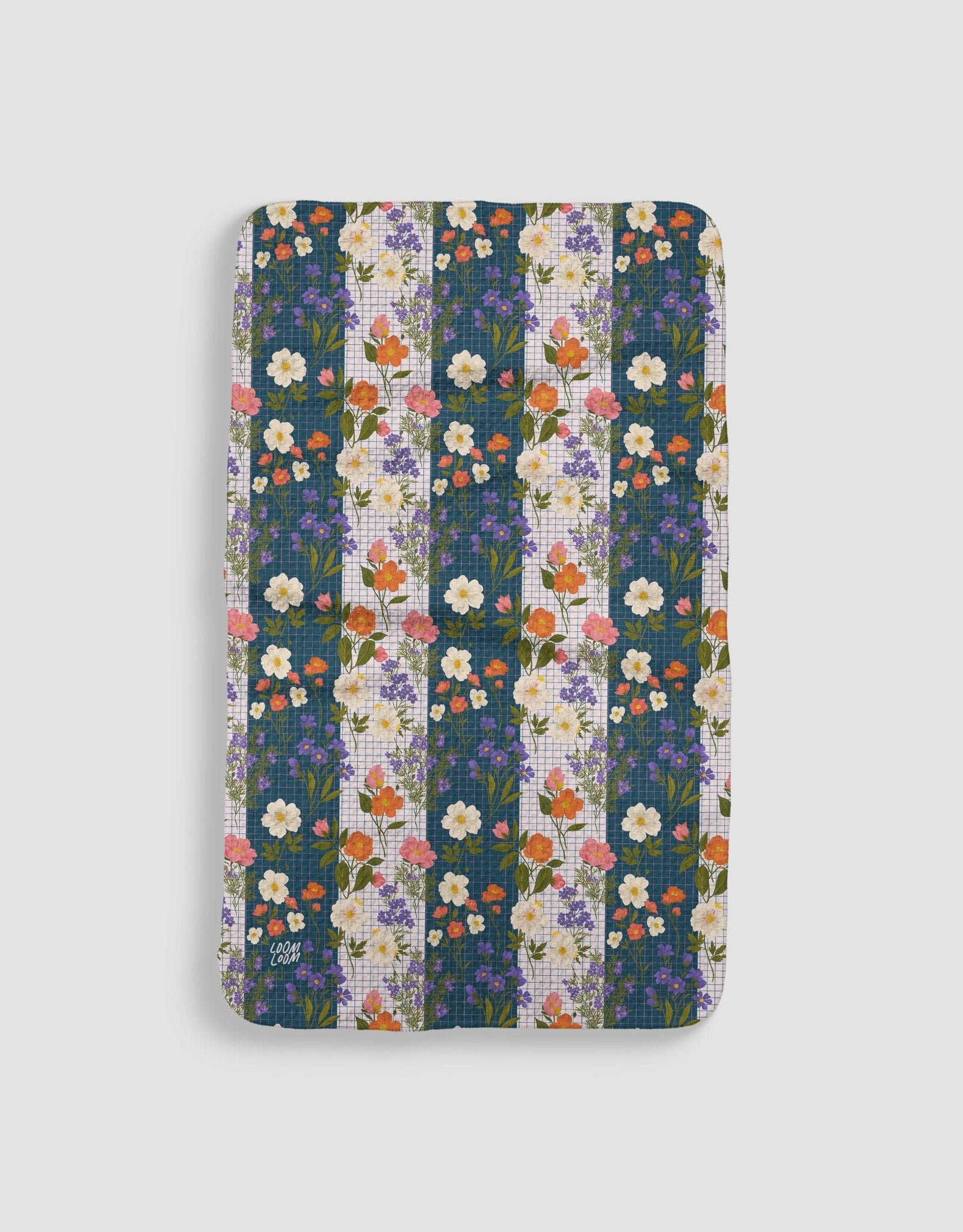 Flowers on Striped Grid - Loom Loom