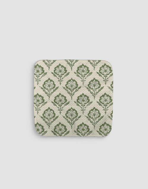 Green Flower Dishcloth