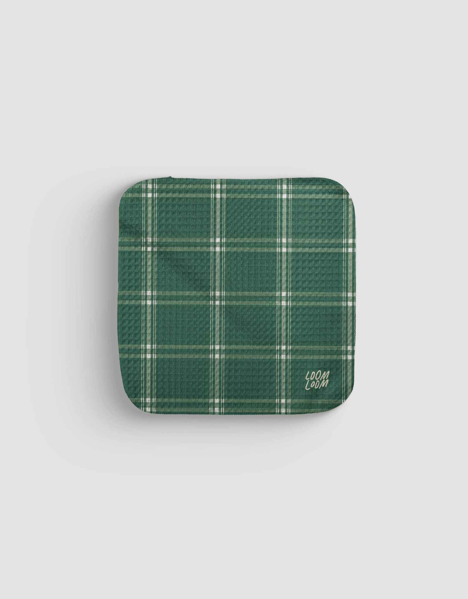 Green Plaid Dishcloth - Loom Loom