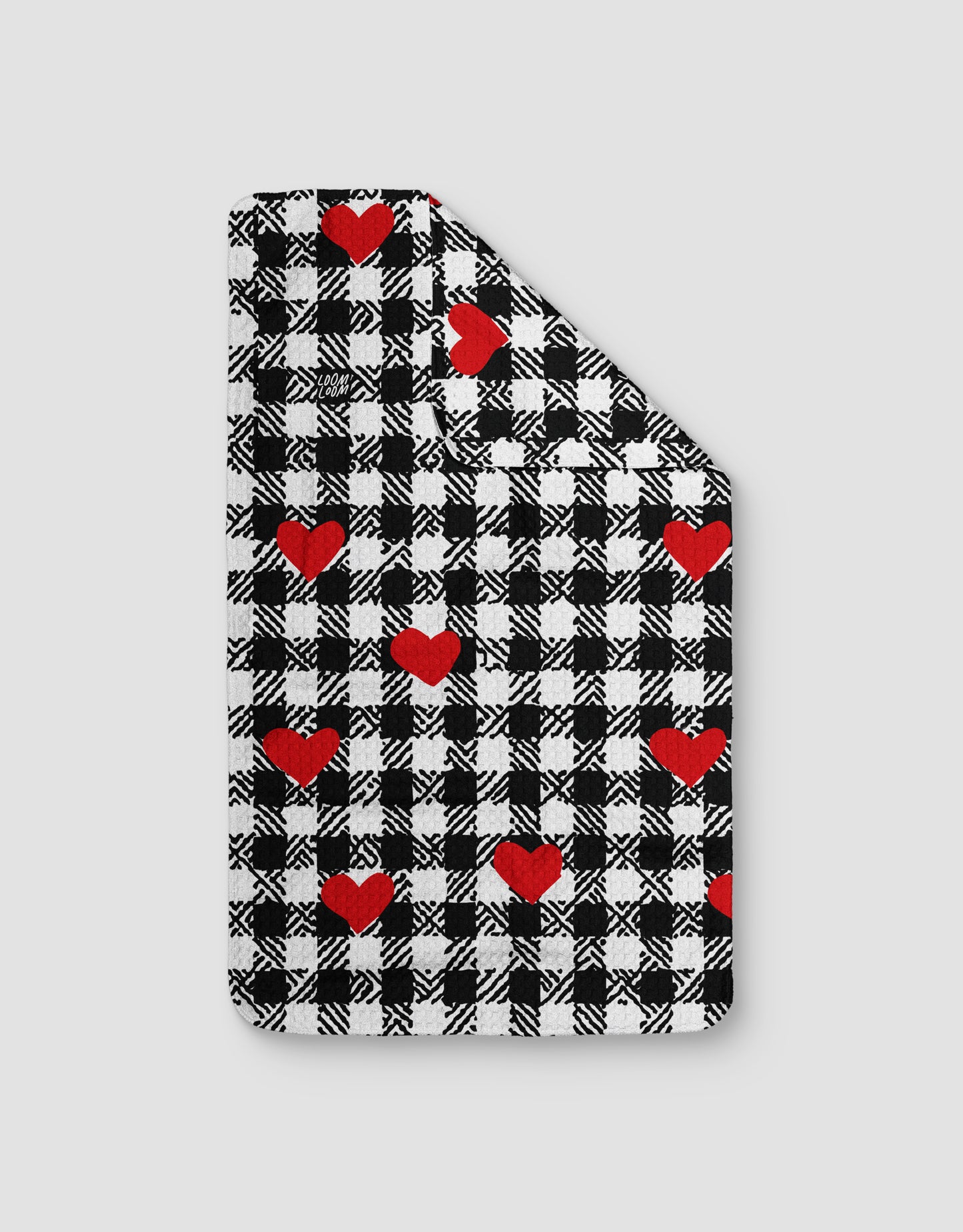 BW Plaid Hearts