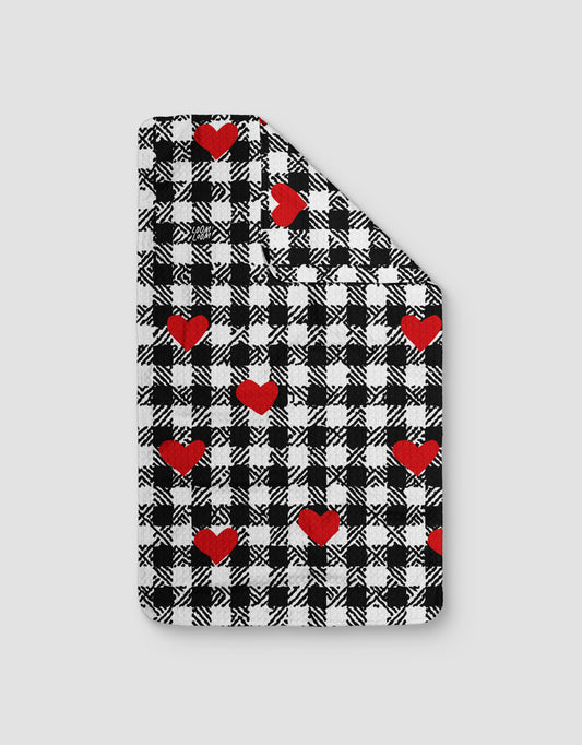 BW Plaid Hearts