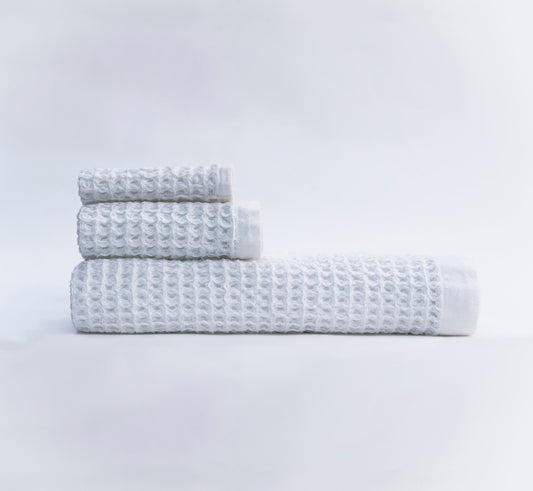 White Waffle Bath Towel Set