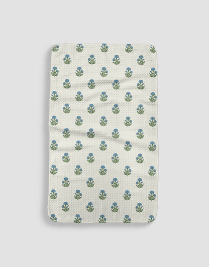 Kennedy's Block Print Floral Blue by MotherhoodMustHaves - Loom Loom