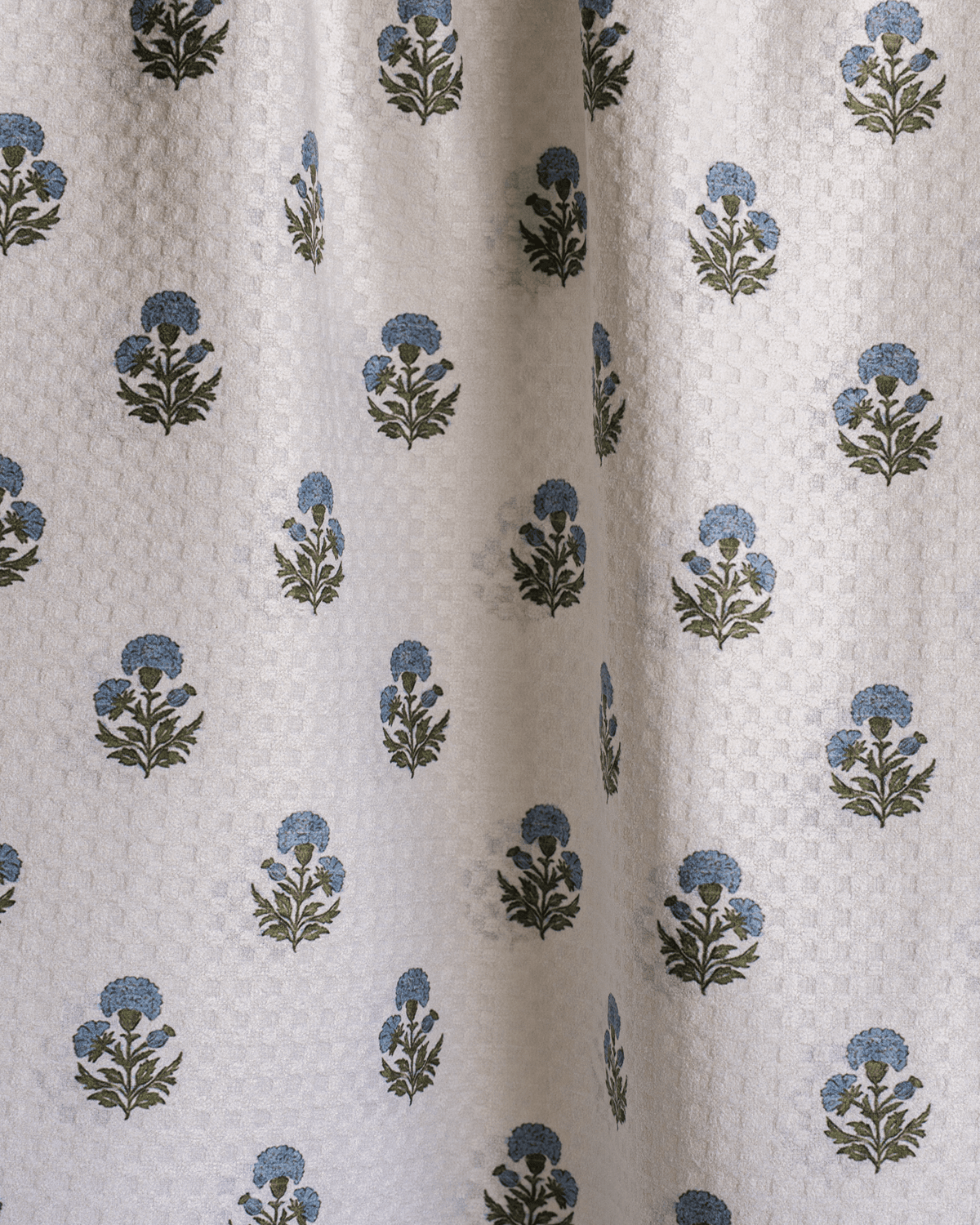 Kennedy's Block Print Floral Blue by MotherhoodMustHaves - Loom Loom