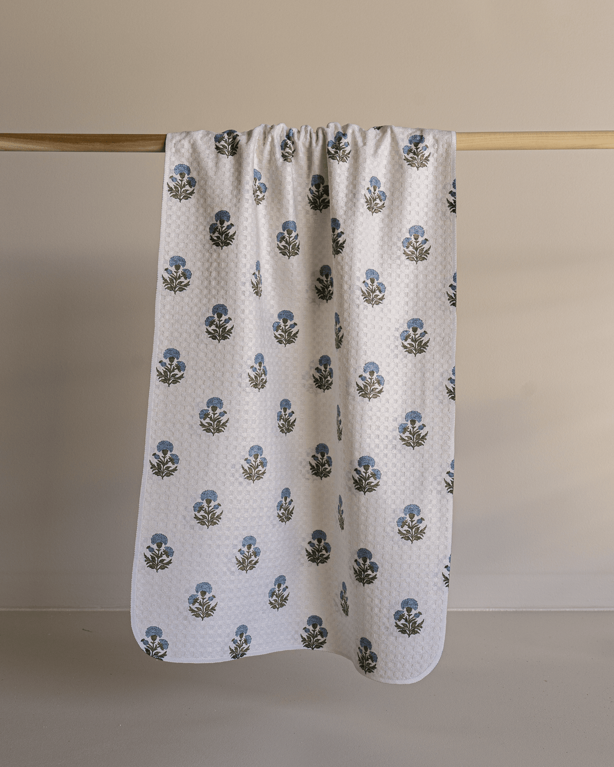 Kennedy's Block Print Floral Blue by MotherhoodMustHaves - Loom Loom