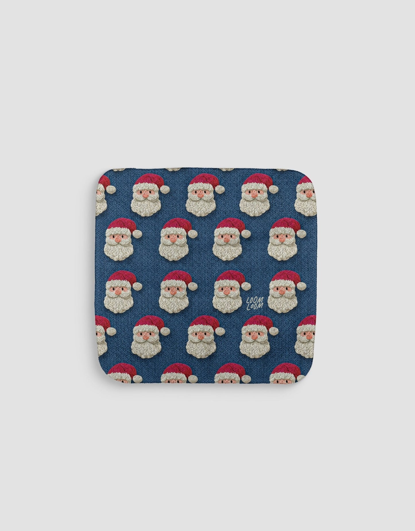 Knit Santas Navy Dishcloth - Loom Loom