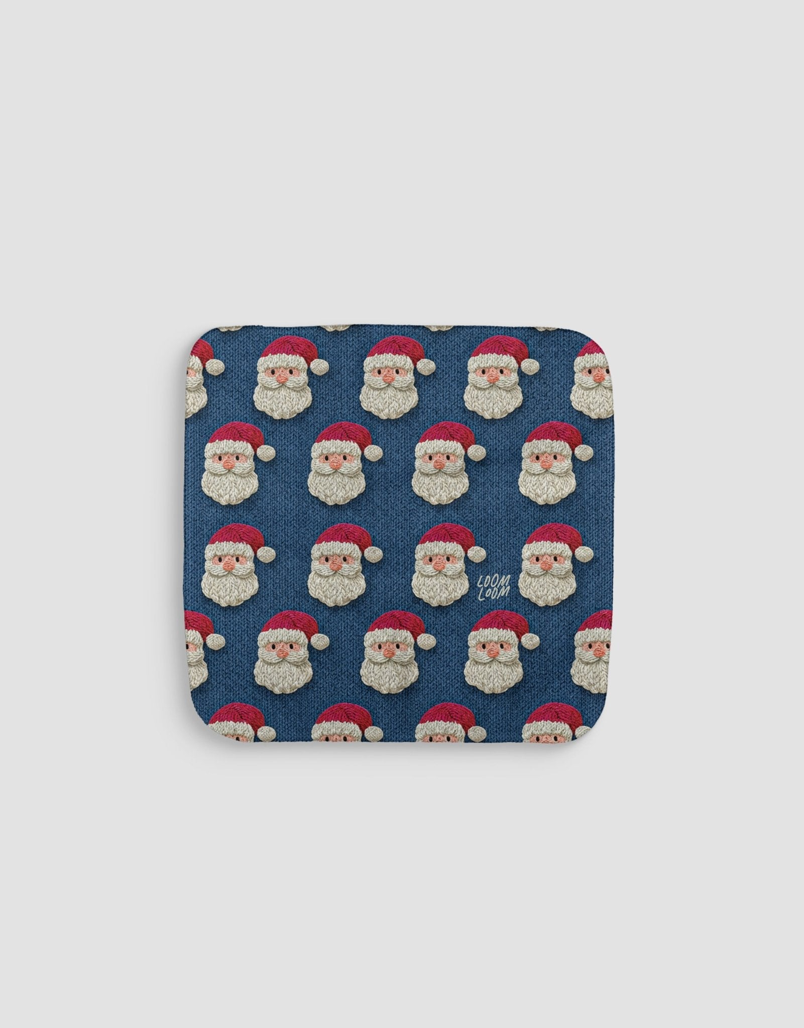 Knit Santas Navy Dishcloth - Loom Loom