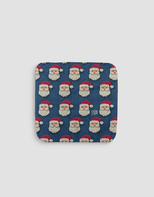 Knit Santas Navy Dishcloth - Loom Loom
