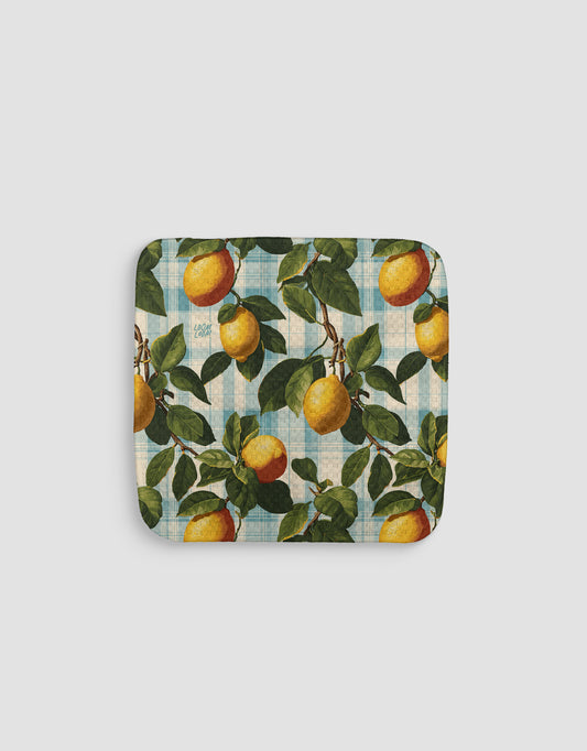 Lemon Plaid Dishcloth