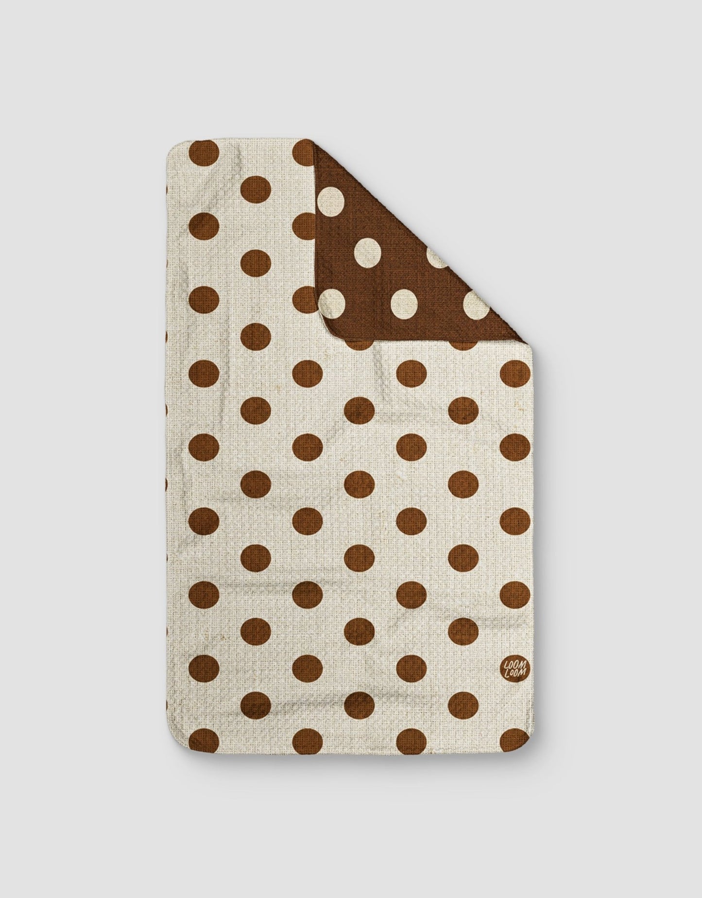Linen Brown Polka Dots - Loom Loom