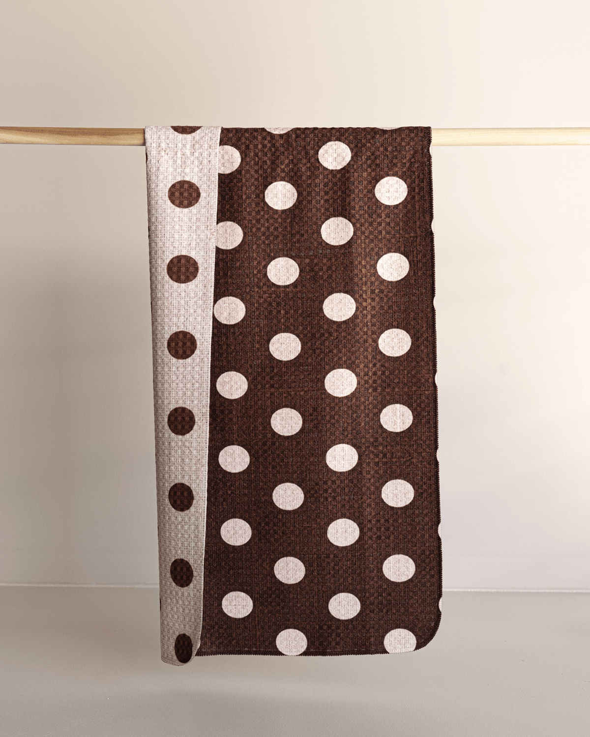 Linen Brown Polka Dots Reversible - Loom Loom