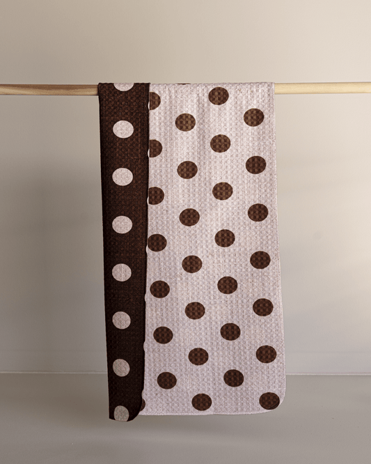 Linen Brown Polka Dots Reversible - Loom Loom