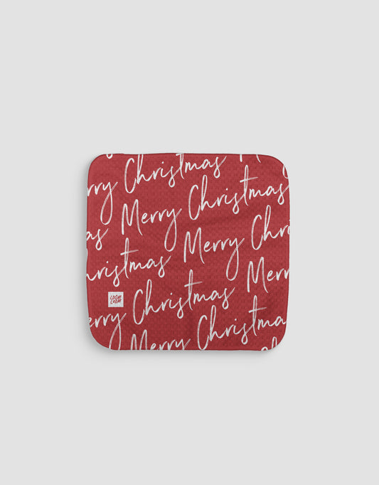 Merry Christmas Red Dishcloth