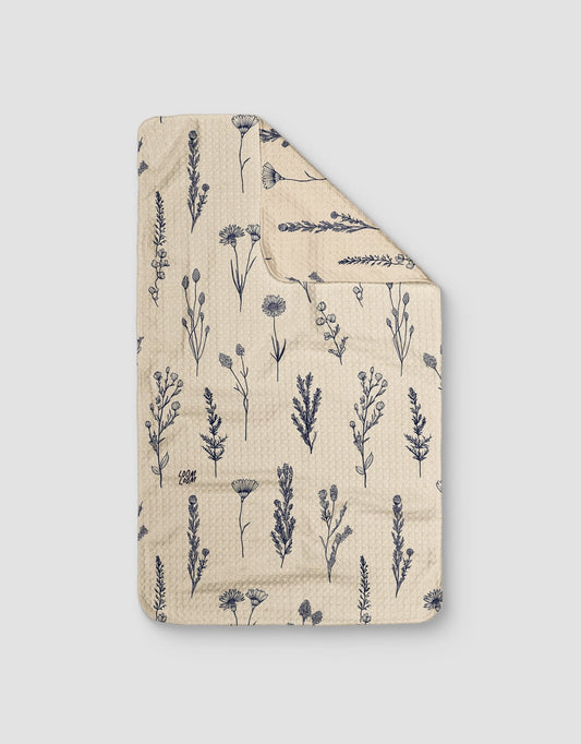 Navy On Tan Flowers - Loom Loom