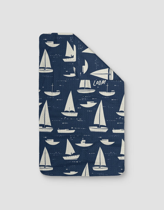 Navy Sailboats - Loom Loom