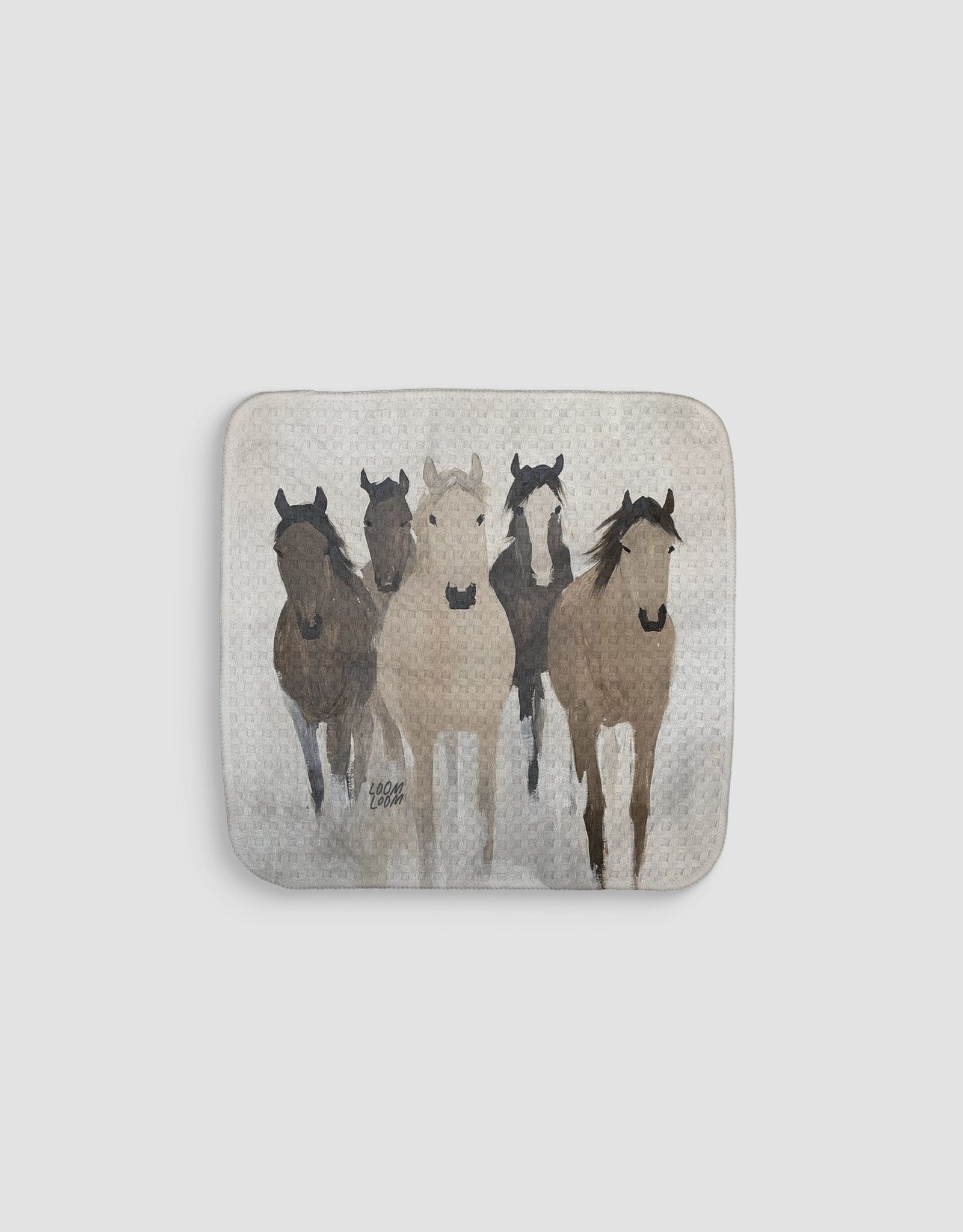 Oil Painted Horses Dishcloth - Loom Loom