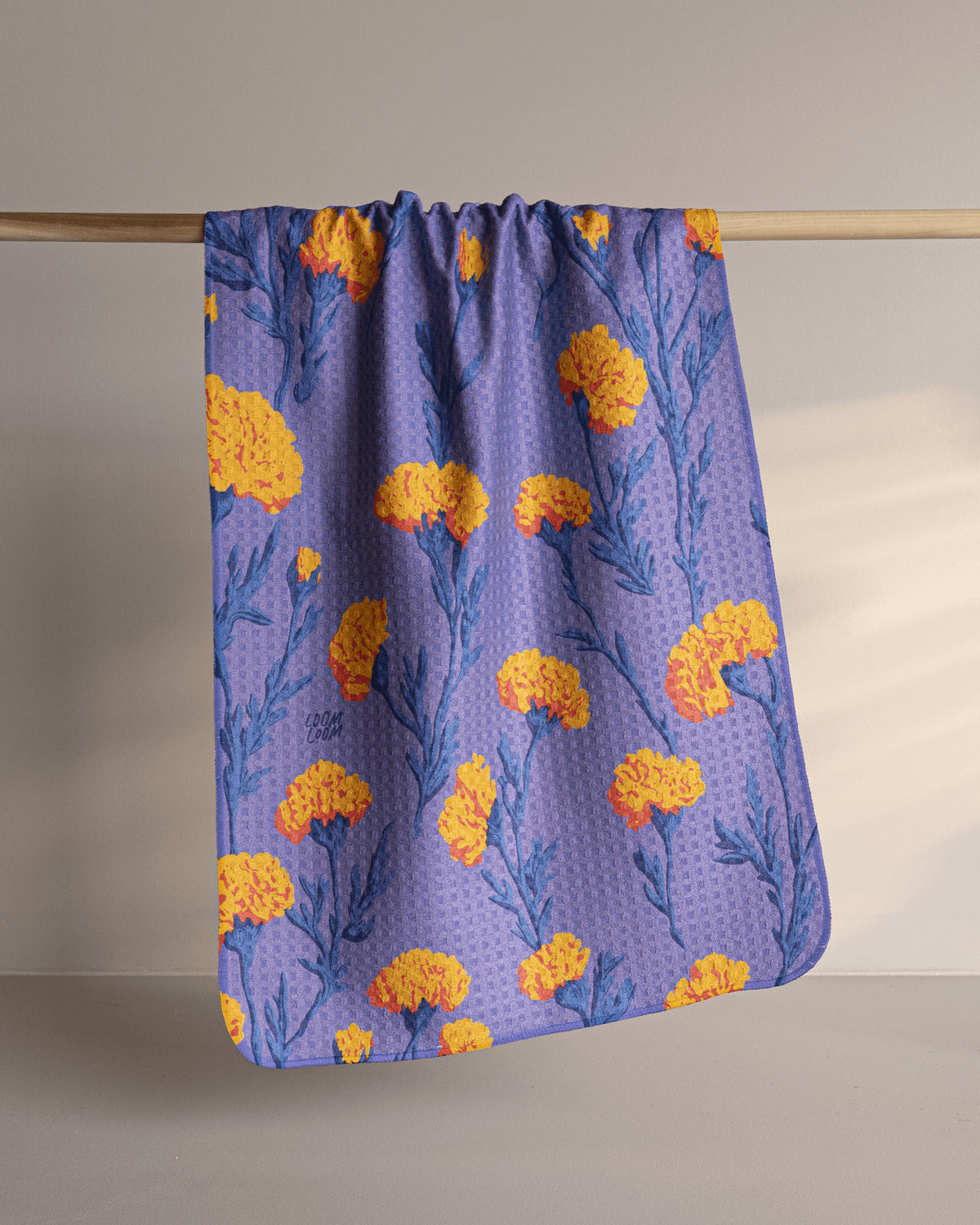 Orange On Purple Flowers - Loom Loom