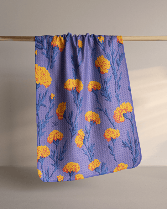 Orange On Purple Flowers - Loom Loom