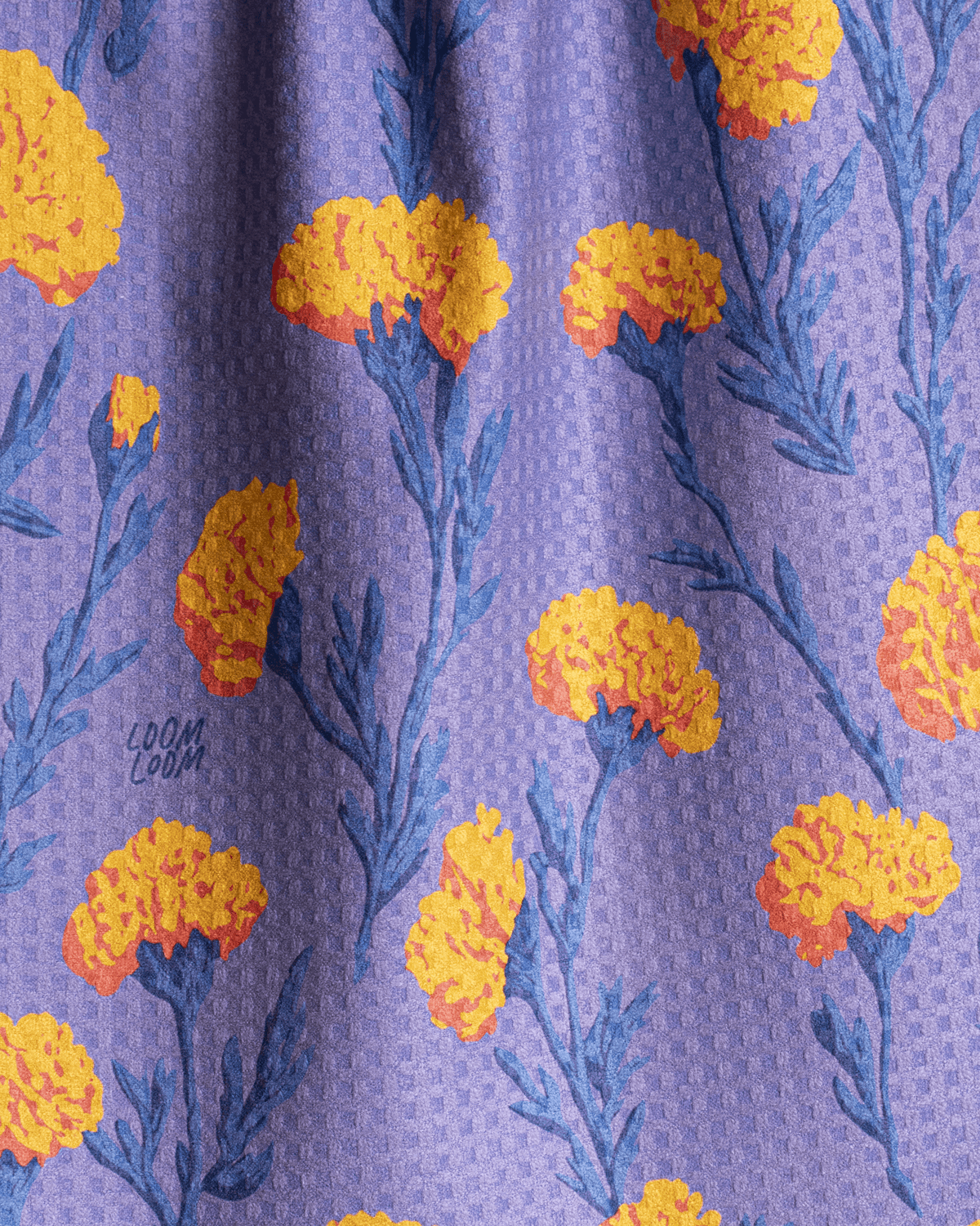 Orange On Purple Flowers - Loom Loom