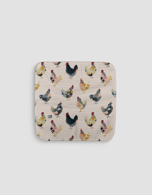 Pastel Chickens Dishcloth - Loom Loom