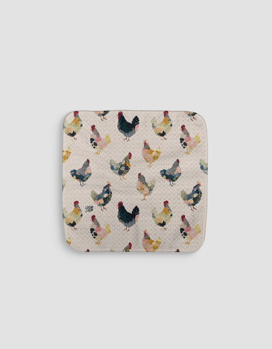 Pastel Chickens Dishcloth