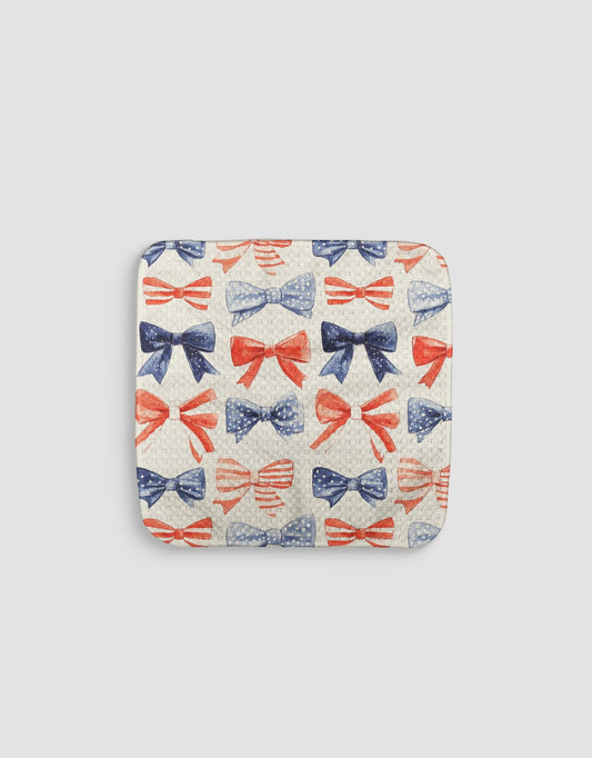 Patriotic Bows Dishcloth - Loom Loom