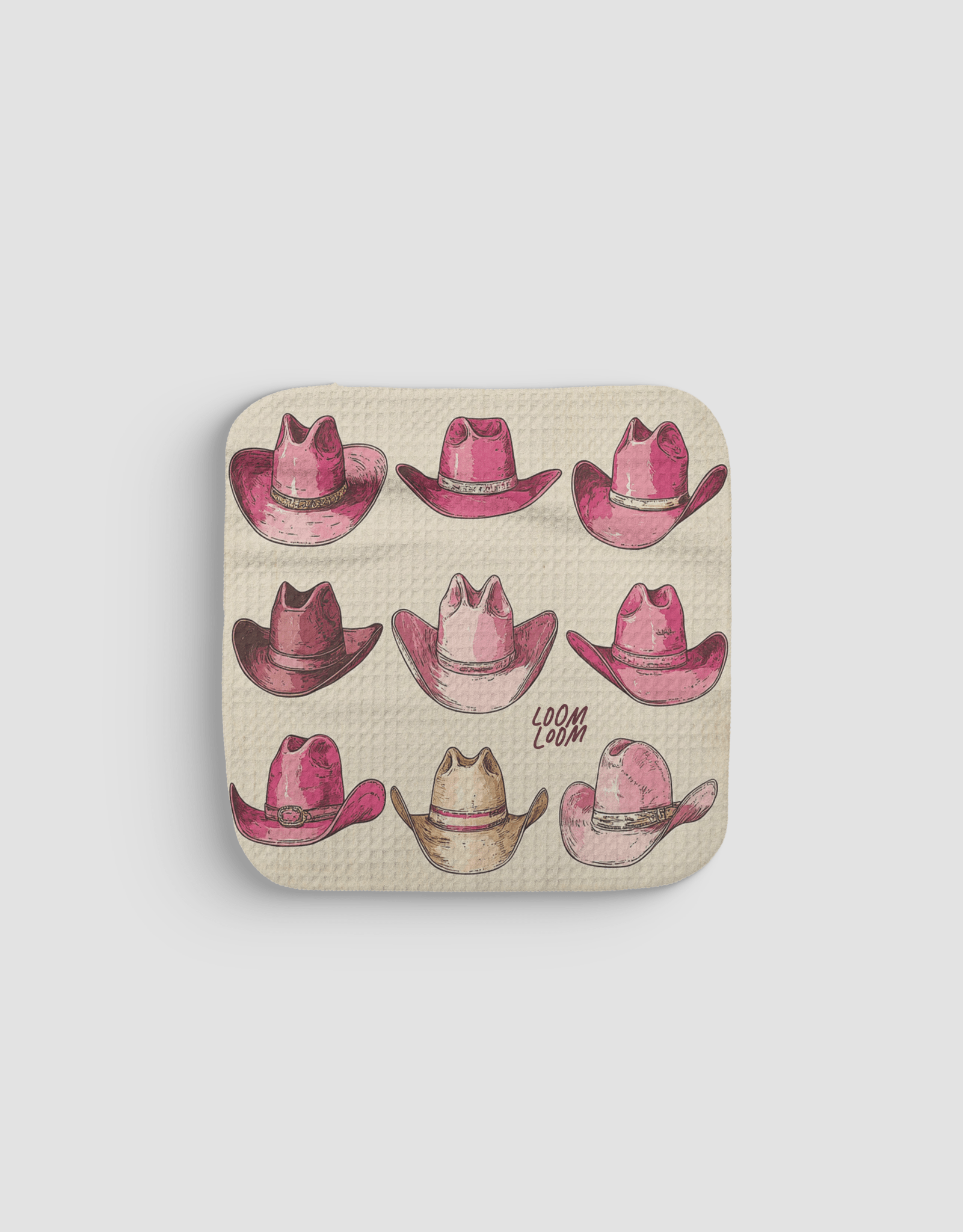 Pink Hats Dishcloth - Loom Loom