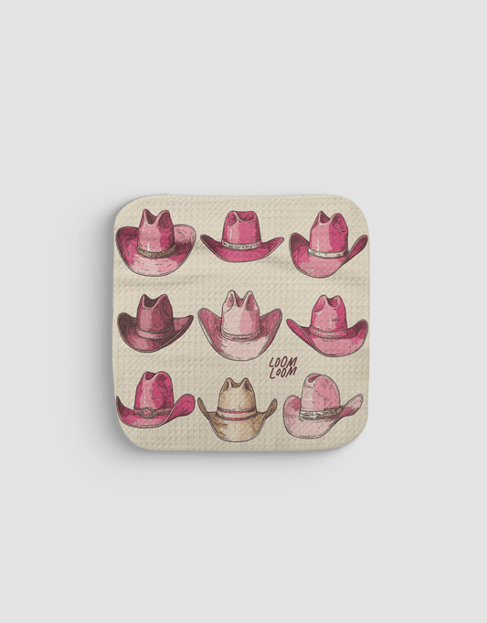 Pink Hats Dishcloth - Loom Loom