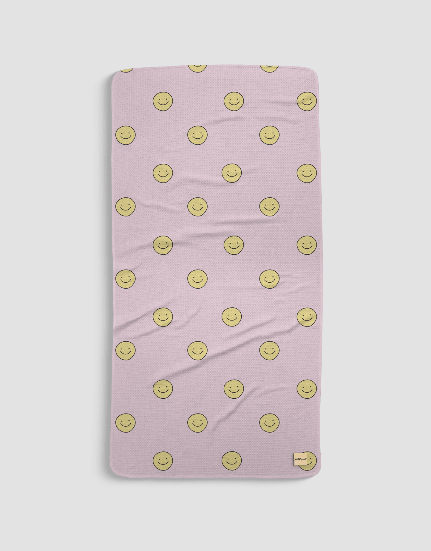 Pink Smileys Bath Towel - Loom Loom