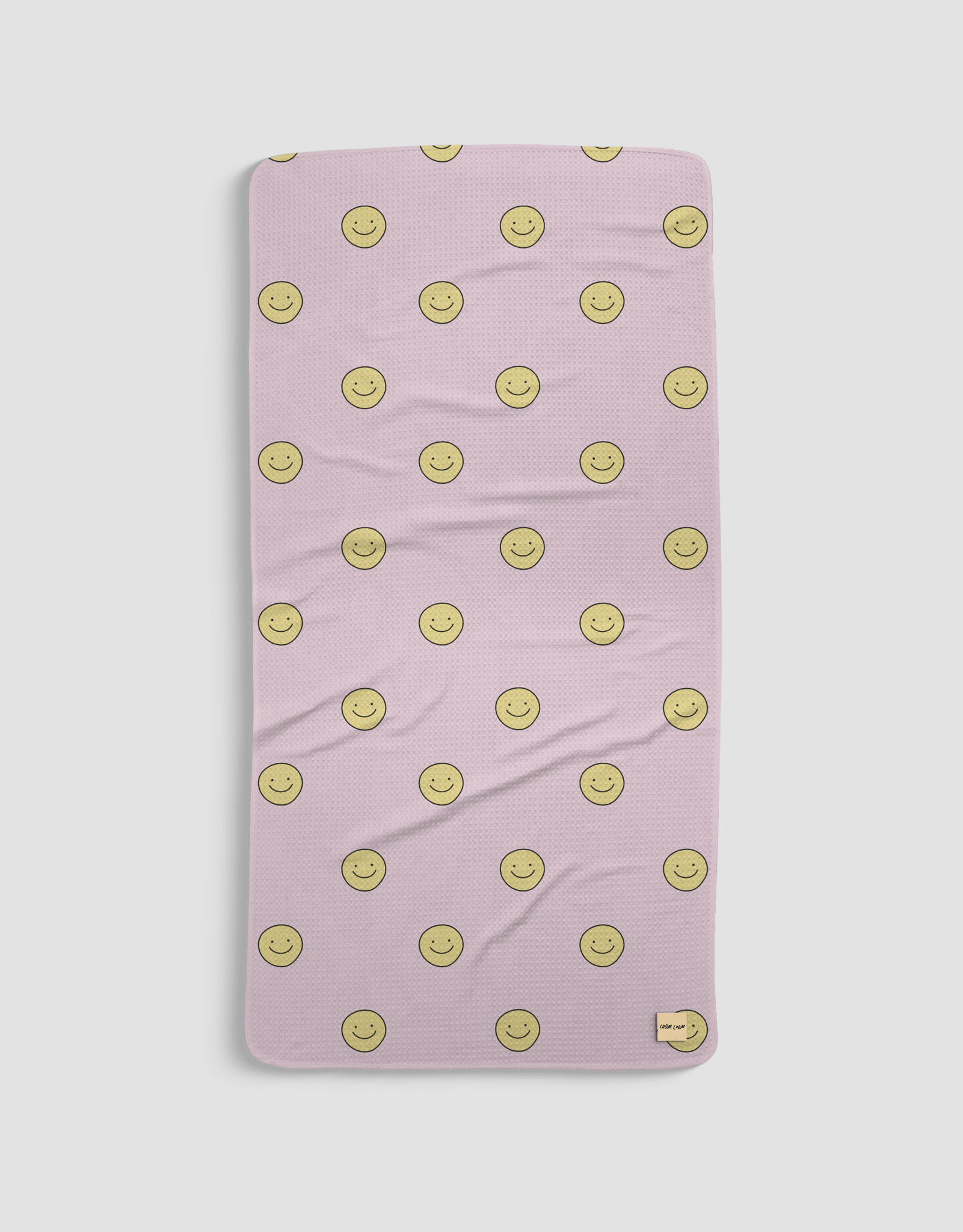 Pink Smileys Bath Towel - Loom Loom