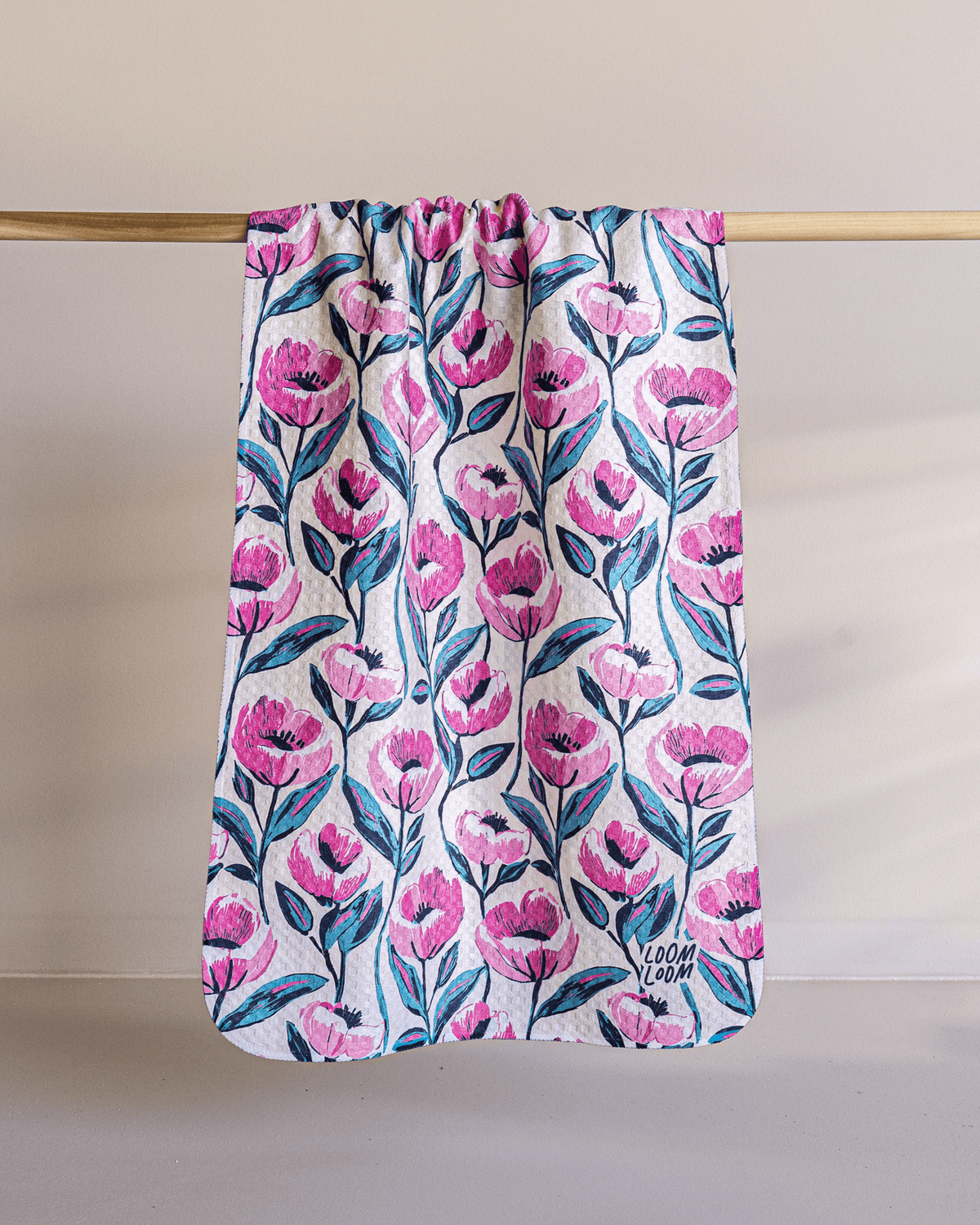 Pink Teal Flowers - Loom Loom